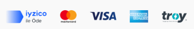 iyzico ile güvenli ödeme, Mastercard, Visa, American Express ve Troy